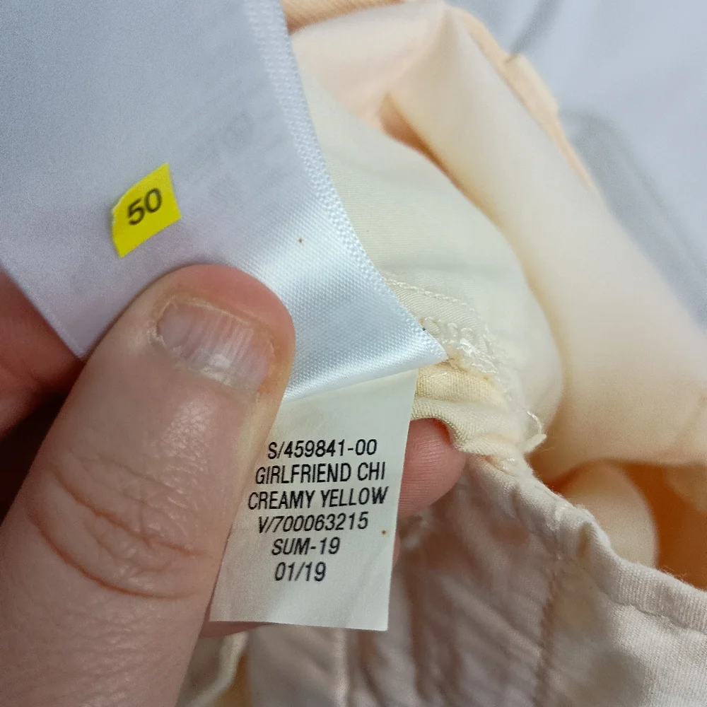 GAP Girlfriend Chinos Midrise Yellow Cream Blue‎ Stripe (#1,348)
